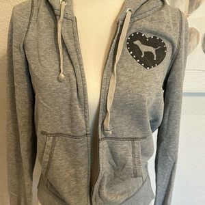 Gray PINK zip-up hoodie